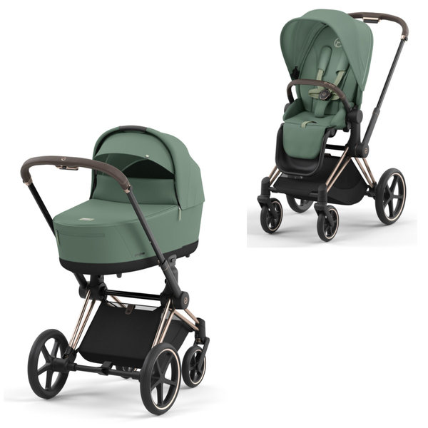 Cybex PRIAM Kombikinderwagen Rosegold Leaf Green