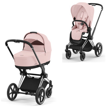 Cybex PRIAM Kombikinderwagen Chrom Schwarz Peach Pink