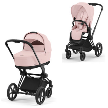 Cybex PRIAM Kombikinderwagen Mattblack Peach Pink